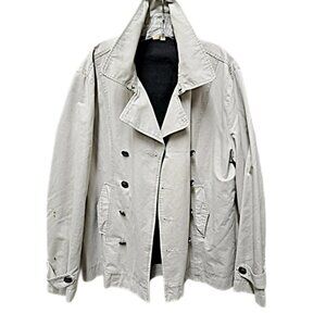 💥CALVIN KLEIN CK-39 LG WHITE JACKET TRENCH COAT VINTAGE 90'S LIGHT DRESS JACKET